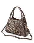 Metallic Snake Crystal Studded Shoulder Bag