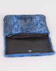 Faux Shearling Snake Print Shoulder Bag