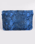 Faux Shearling Snake Print Shoulder Bag