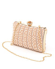 Pearl Rhinestone Evening Formal Box Clutch