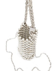 Braided Shiny Beads Top Handle Swing Clutch Bag