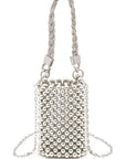 Braided Shiny Beads Top Handle Swing Clutch Bag