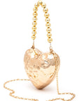 CCB Textured Heart Shape Molded Swing Clutch Bag