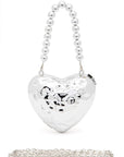 CCB Textured Heart Shape Molded Swing Clutch Bag