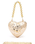 CCB Textured Heart Shape Molded Swing Clutch Bag