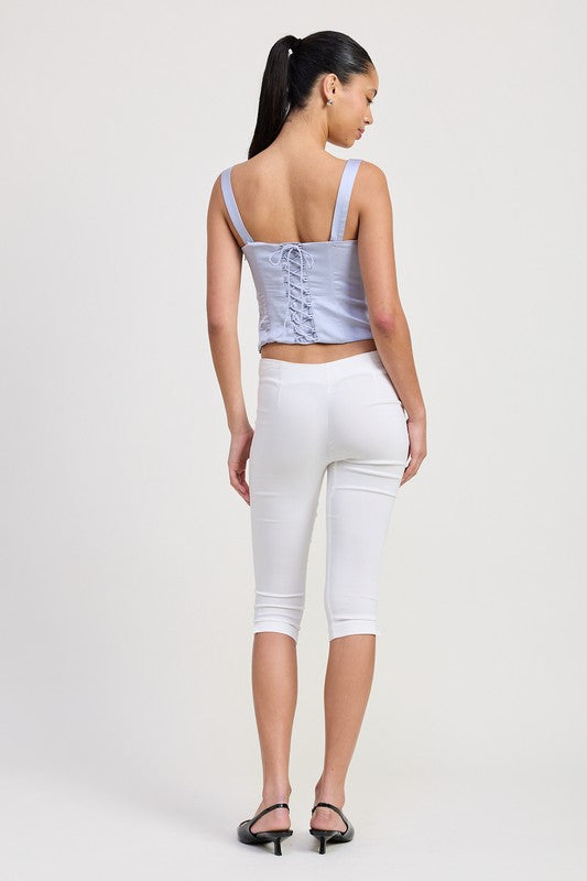 Emory Park | Satin Bustier Top with Lace Detail