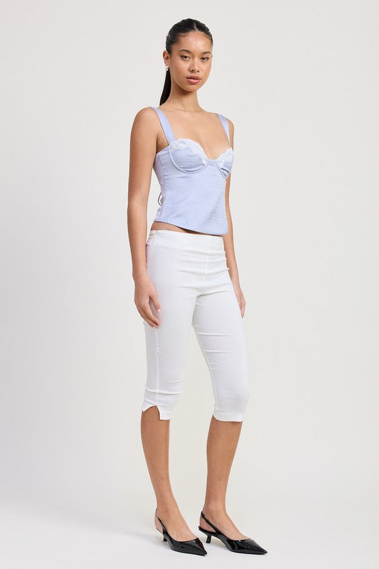 Emory Park | Satin Bustier Top with Lace Detail