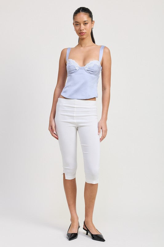 Emory Park | Satin Bustier Top with Lace Detail