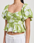 Emory Park Short Puff Sleeve Floral Blouse