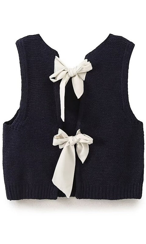 Open Back Bow Sweater