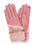 Faux Fur Ultra Suede Fashion Gloves