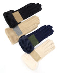 Faux Suede Fur Cuff Winter Gloves