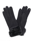 Faux Suede Fur Cuff Winter Gloves