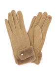 Faux Suede Fur Cuff Winter Gloves