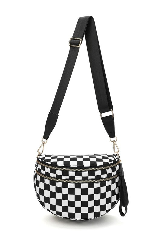 Frankie Oversize Double Zip Print Crescent Sling