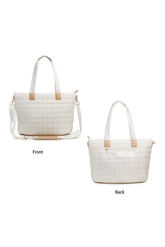 Mila Quilted Traveler Tote with Mini Clutch