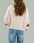 Front Tie Heart Cardigan