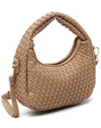 Woven Mini Hobo Shoulder Bag