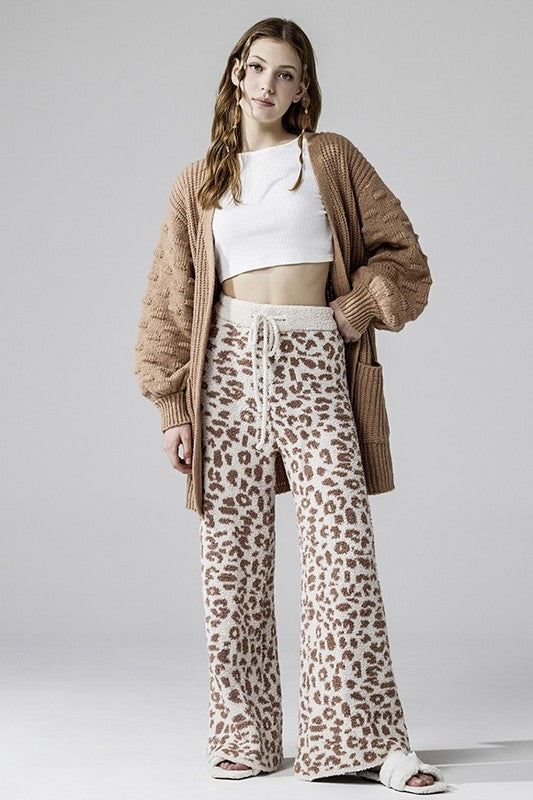 Plus Cozy Warm Soft Leopard Fuzzy Lounge Pants