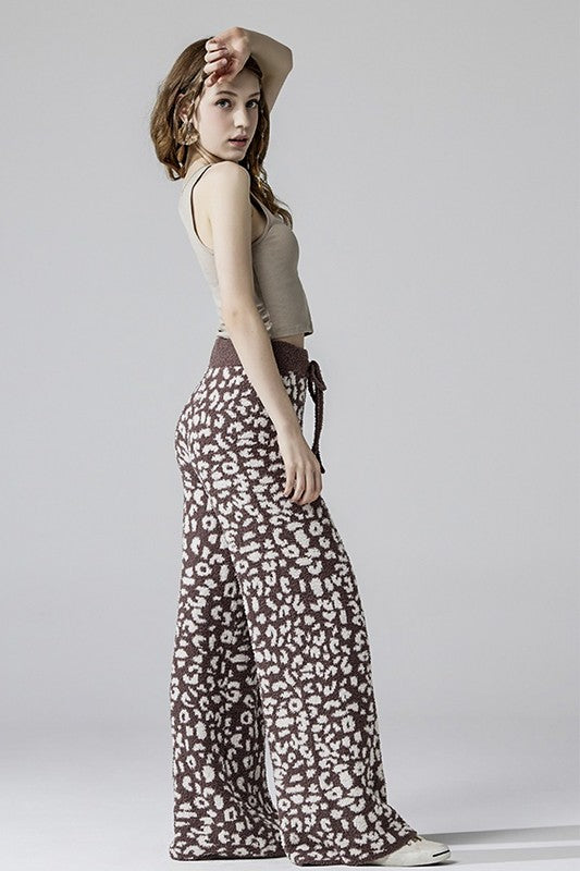 Cozy Warm Soft Leopard Fuzzy Lounge Pants