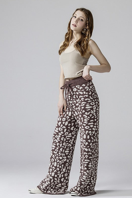 Cozy Warm Soft Leopard Fuzzy Lounge Pants