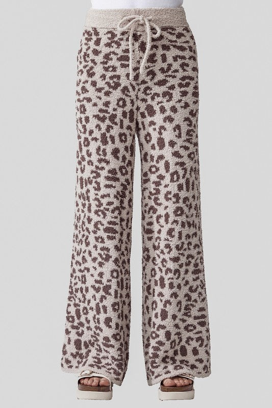 Cozy Warm Soft Leopard Fuzzy Lounge Pants