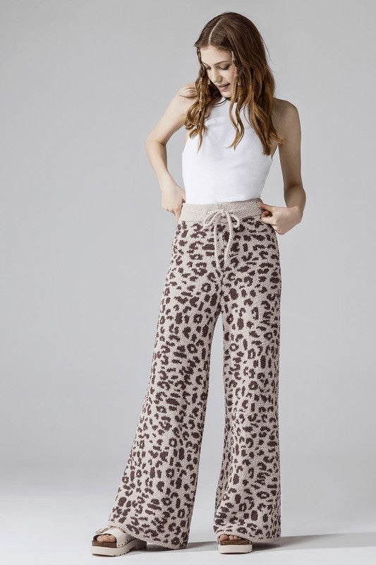 Cozy Warm Soft Leopard Fuzzy Lounge Pants