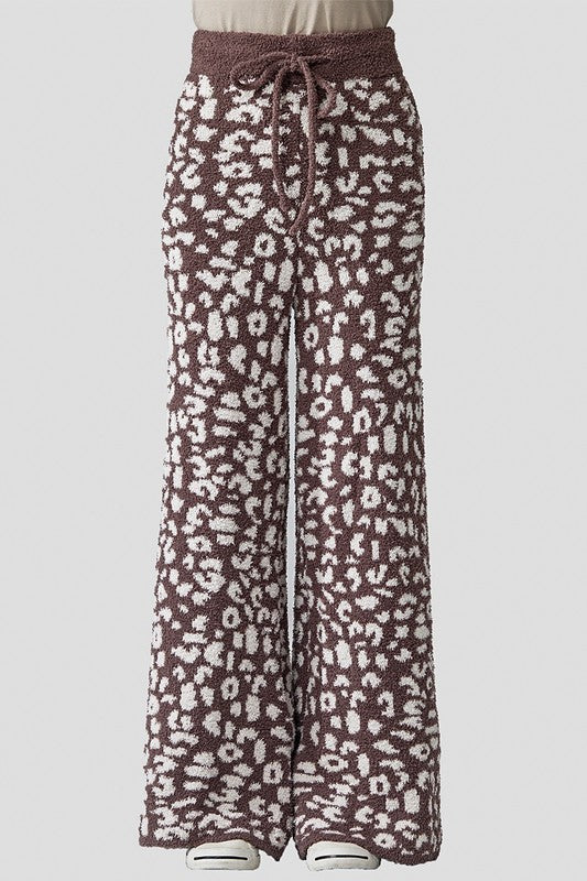 Cozy Warm Soft Leopard Fuzzy Lounge Pants