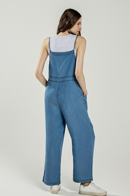 Pocket Adjustable Straps Overall Jumpsuit