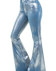 GJG Denim Metallic Bell Bottom Jean in Blue