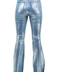 GJG Denim Metallic Bell Bottom Jean in Blue