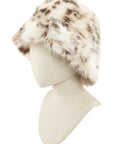 Large Leopard Print Fur Bucket Hat