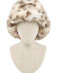 Large Leopard Print Fur Bucket Hat