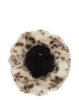 Large Leopard Print Fur Bucket Hat