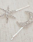 Shining Moon And Star Bobby Pin Set Of 2