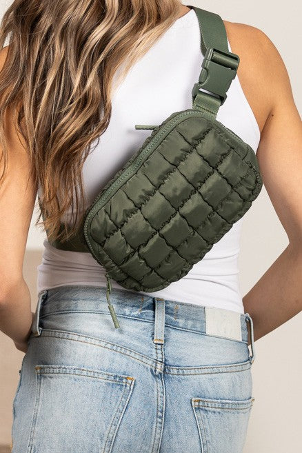 Evyn Quilted Puffer Sling Belt Bum Bag