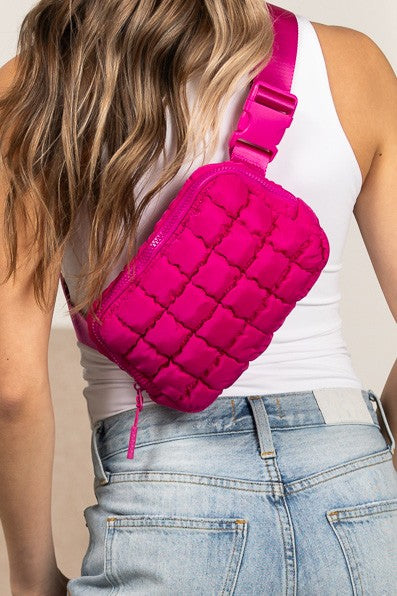 Evyn Quilted Puffer Sling Belt Bum Bag