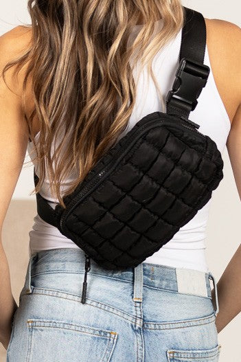 Evyn Quilted Puffer Sling Belt Bum Bag