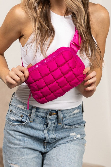 Evyn Quilted Puffer Sling Belt Bum Bag