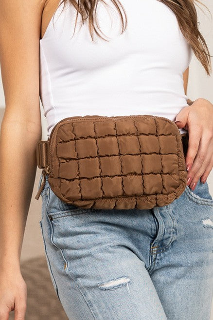 Evyn Quilted Puffer Sling Belt Bum Bag