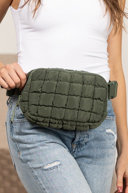 Evyn Quilted Puffer Sling Belt Bum Bag
