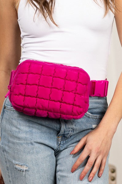 Evyn Quilted Puffer Sling Belt Bum Bag