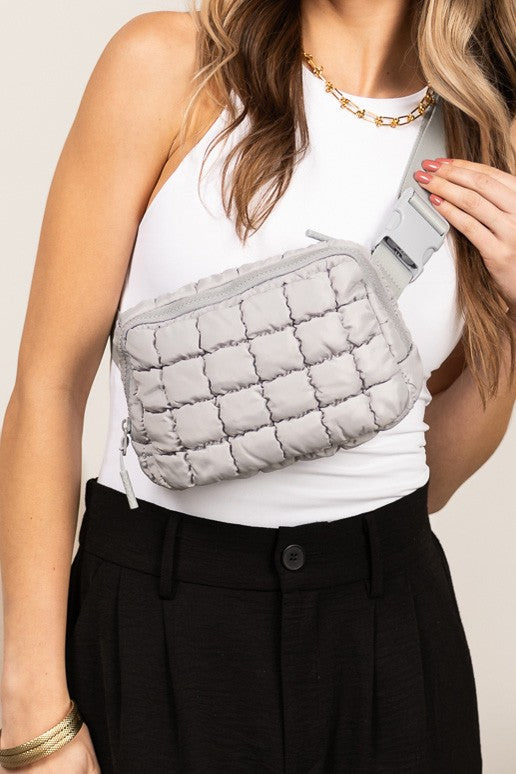 Evyn Quilted Puffer Sling Belt Bum Bag