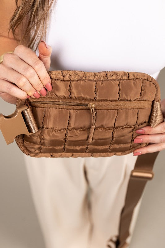 Evyn Quilted Puffer Sling Belt Bum Bag