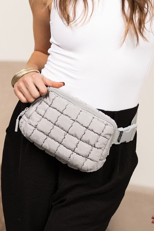 Evyn Quilted Puffer Sling Belt Bum Bag
