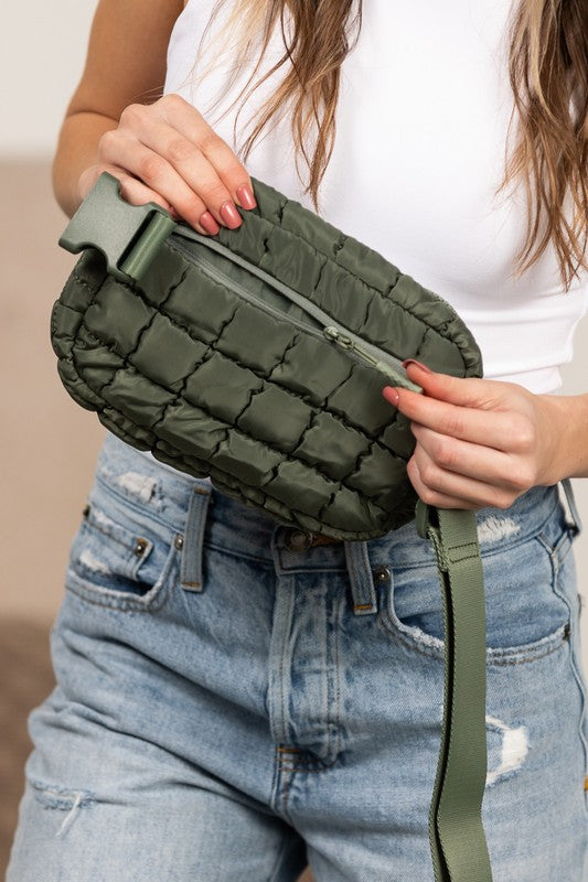 Evyn Quilted Puffer Sling Belt Bum Bag