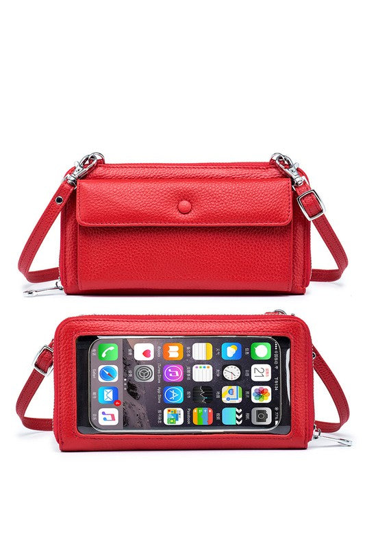 Ryann Genuine Leather Phone Wallet Crossbody