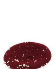 Pearl Charm Solid Wool Beret