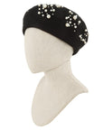 Pearl Charm Solid Wool Beret