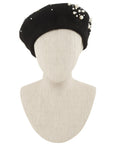 Pearl Charm Solid Wool Beret